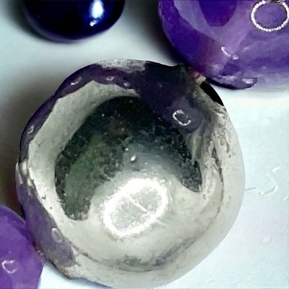 Vintage Amethyst Bead Beaded Sterling Silver Handknotted Necklace from 1940’s - Picture 4 of 7